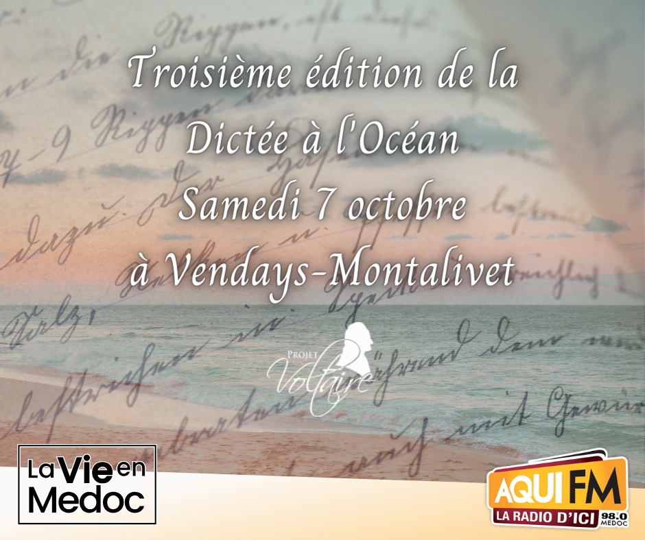 Troisième édition de la dictée à l'océan le 07 octobre 2023 à Vendays-Montalivet.